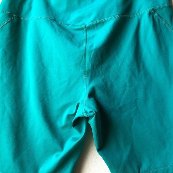 Girlfriend Collective High Rise 8” Inseam Biker Shorts in Aqua Green Sz 4xL - Picture 12 of 14